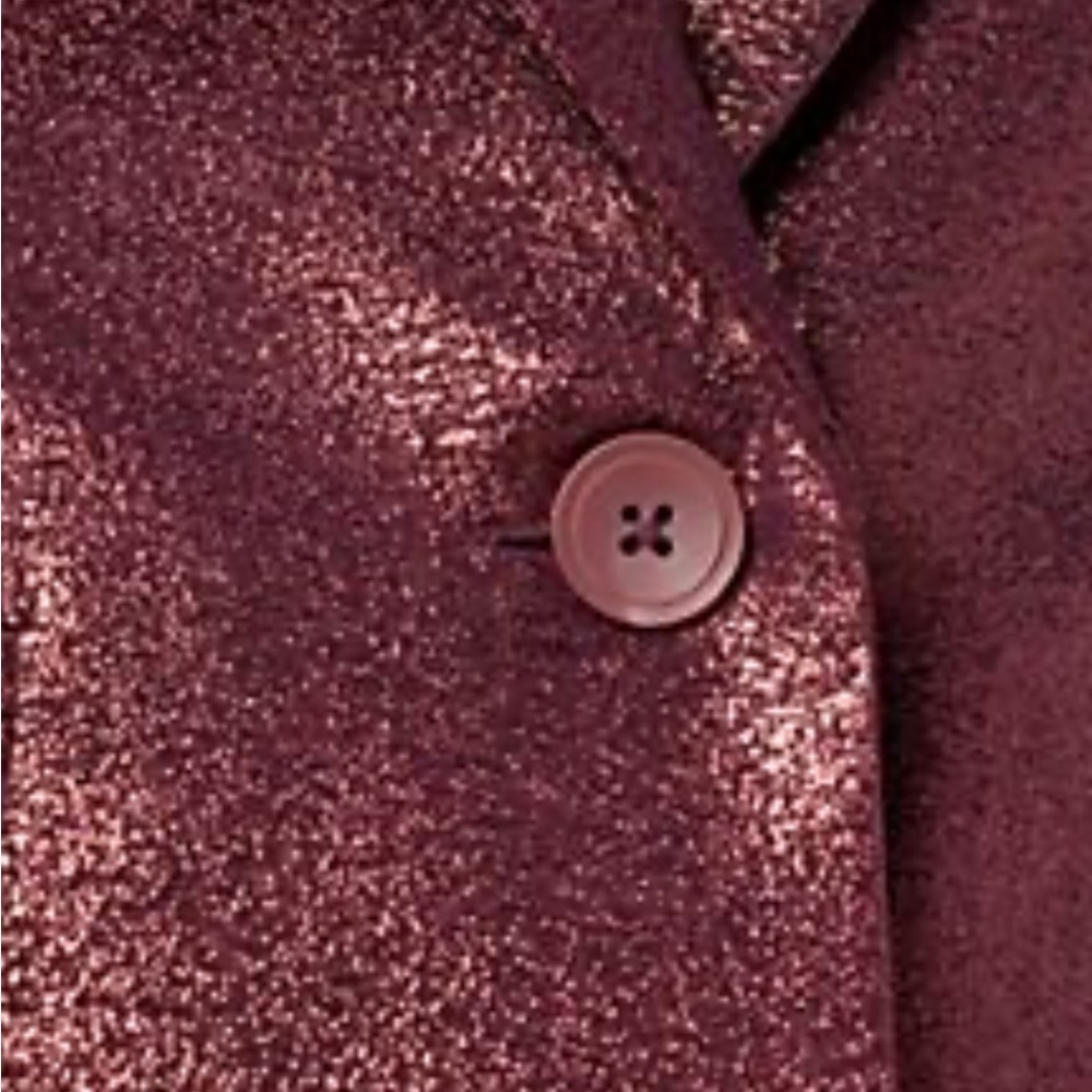 Joan Rivers Red Carpet Regular Metallic Shimmer Blazer - Emerald - Picture 5 of 7